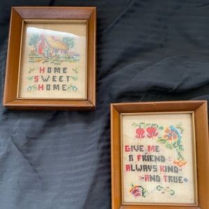 Antique home sweet home and friend plaques